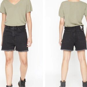 NWT Free People Sandrine Rose Black Frayed Jean Shorts
